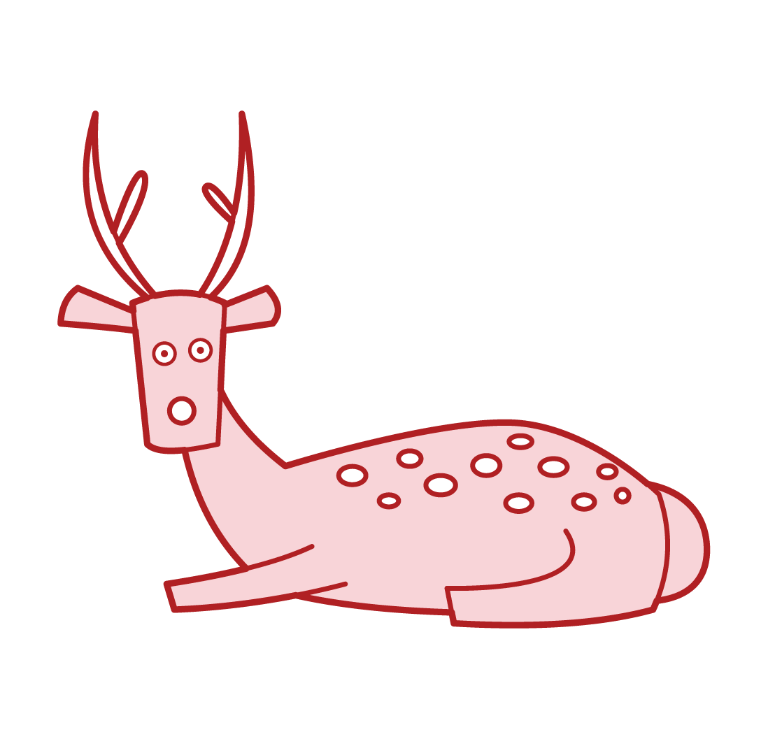 Illustration of a sitting deer