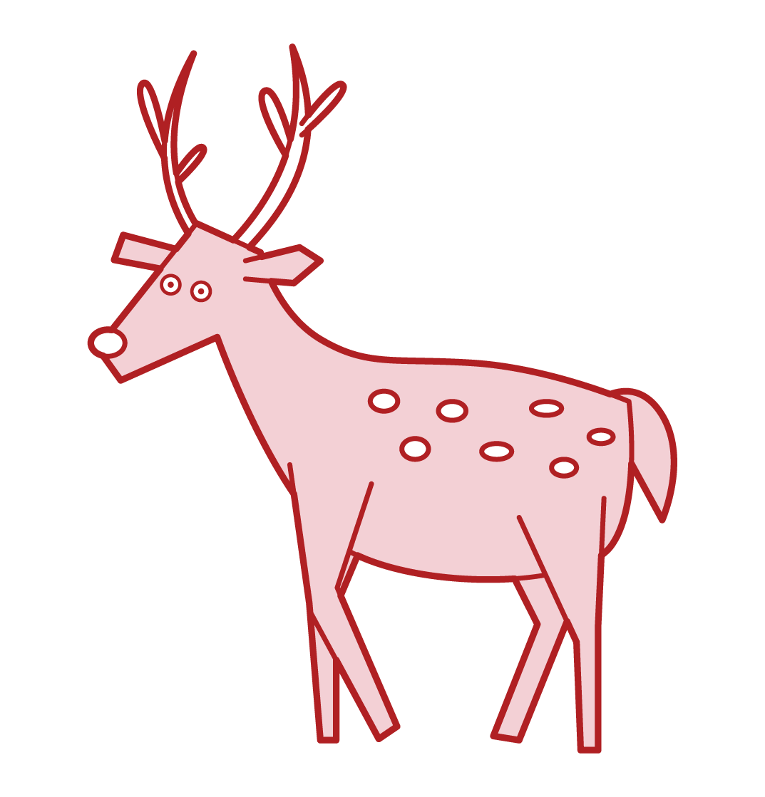 Illustration of a walking deer