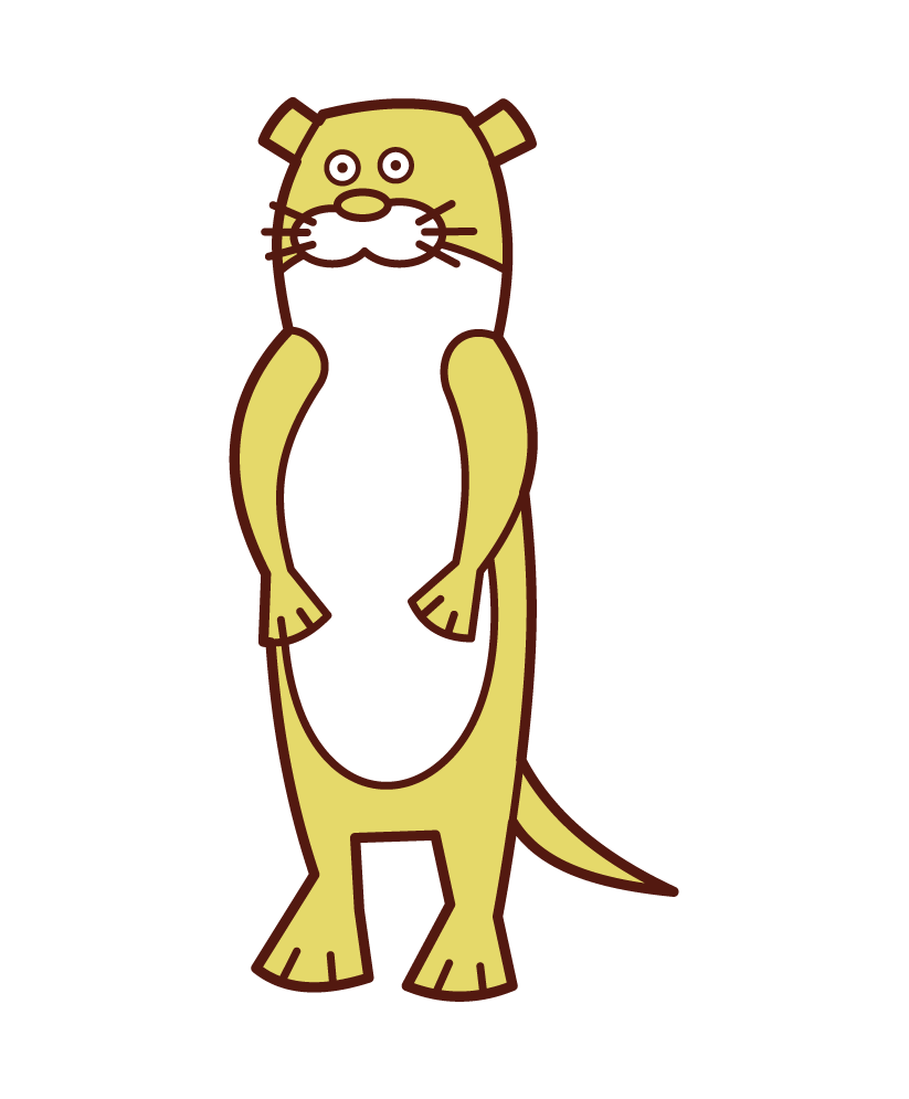 Illustration of a standing otter