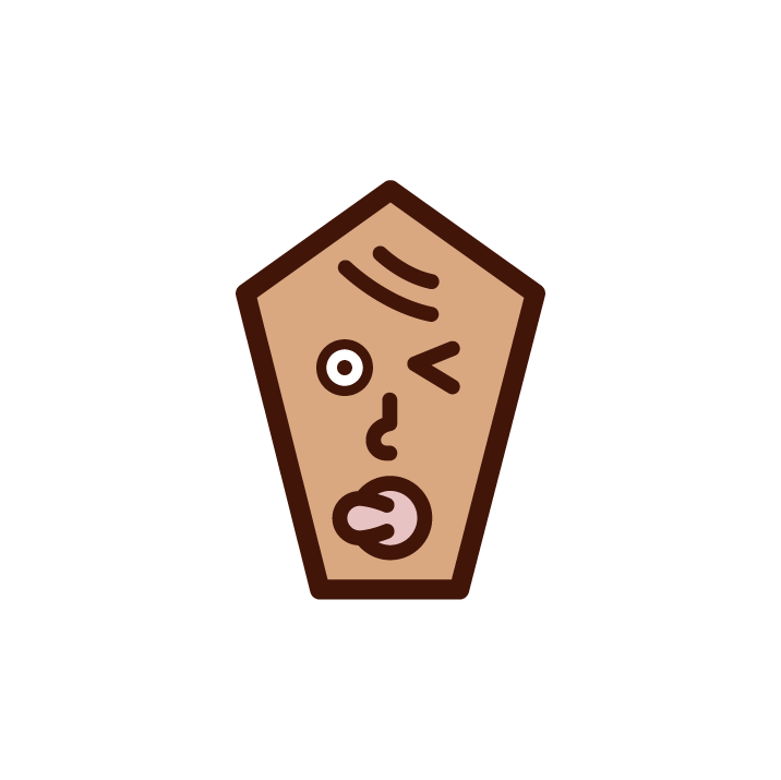 Illustration of a baby's face winking