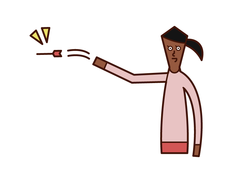 Illustration of a woman who darts