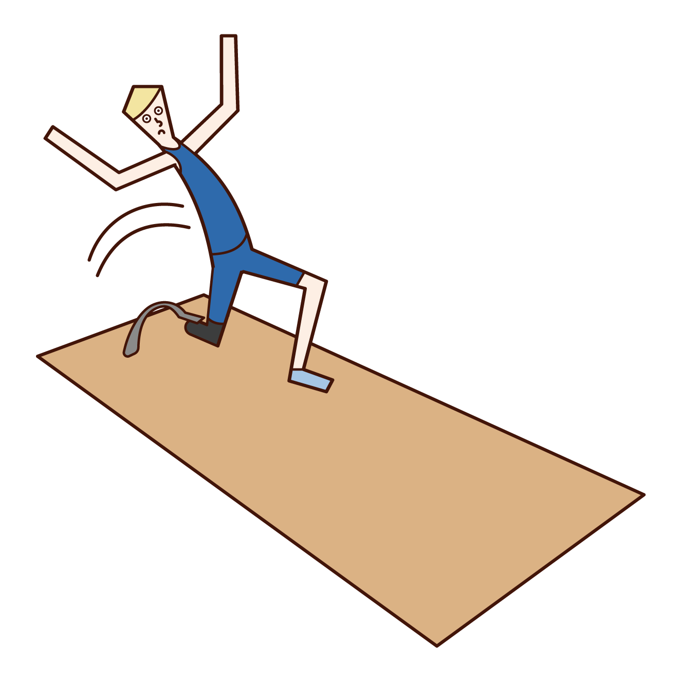 義足を付けた走り幅跳びの選手（男性）のイラスト