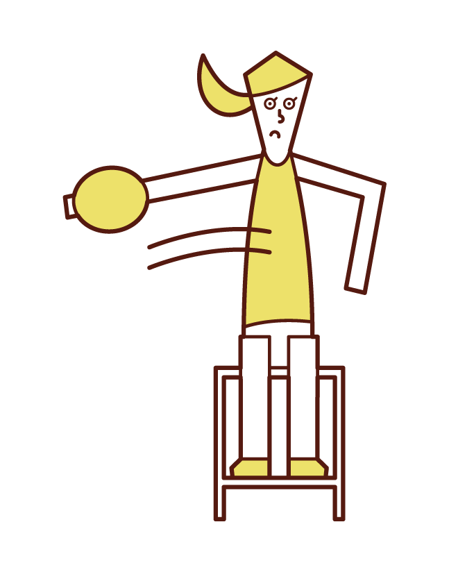 Illustration of a discus thrower (woman) at the Paralympics