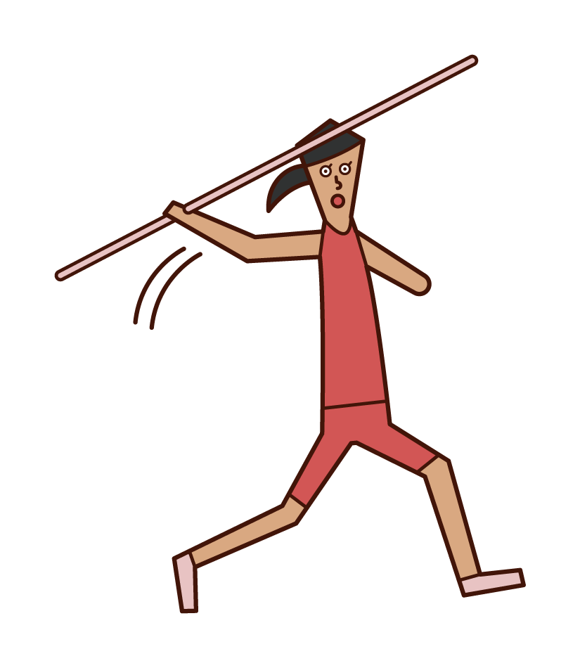 Illustration of a woman Spear Thrower at the Paralympic Sander