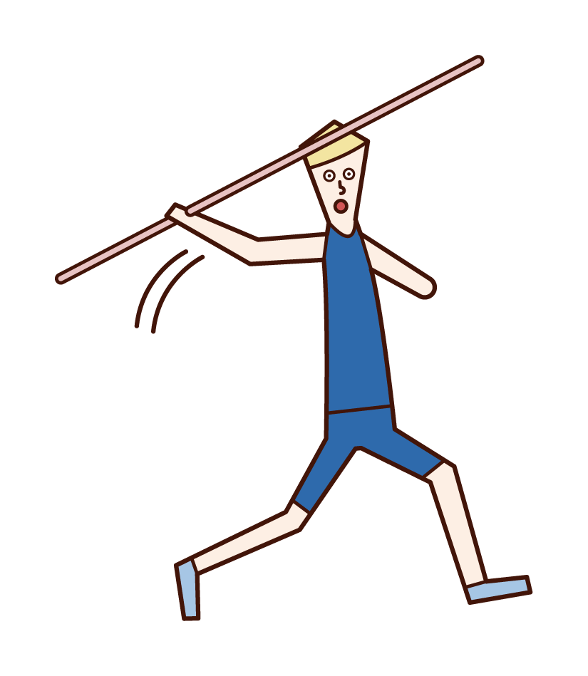 패럴림픽 에서 남자 창을 던지는 선수의 그림