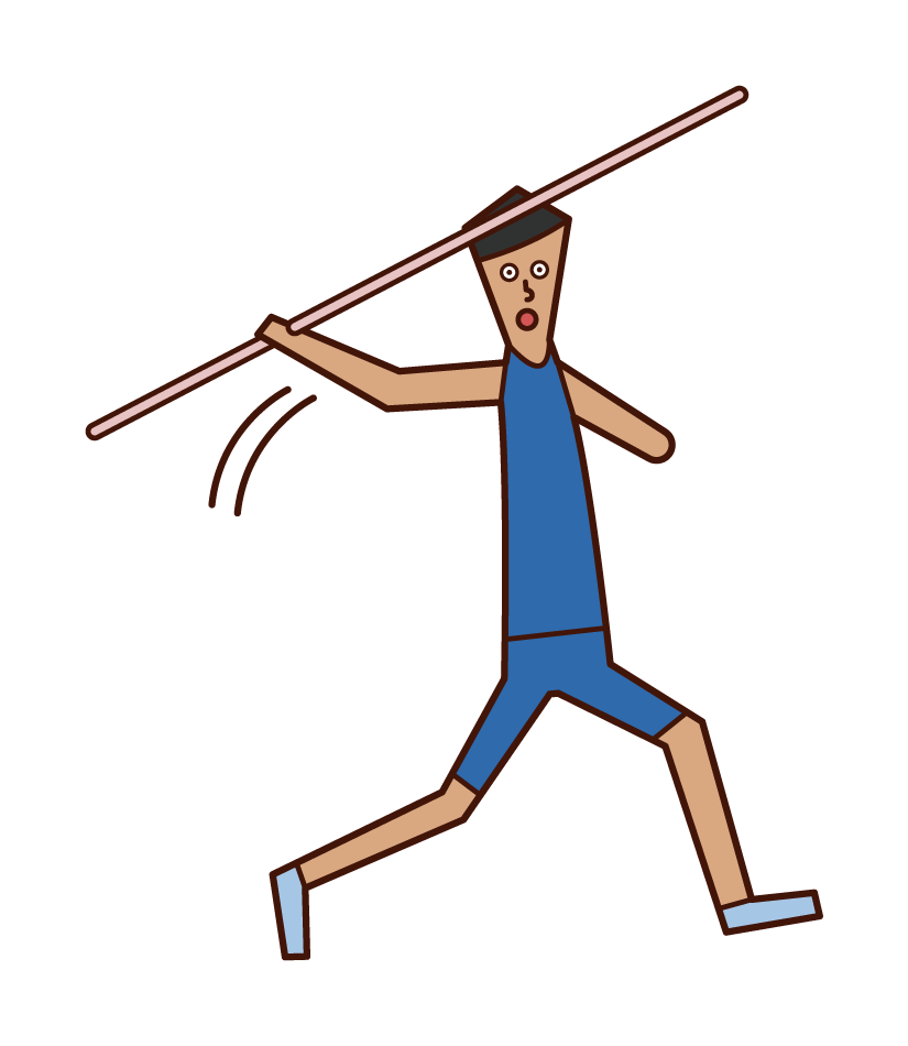 Illustration of a man Spear-throwing athlete at the ParalympicS