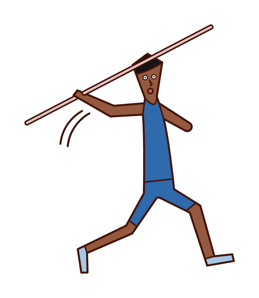 Illustration of a man Spear-throwing athlete at the ParalympicS