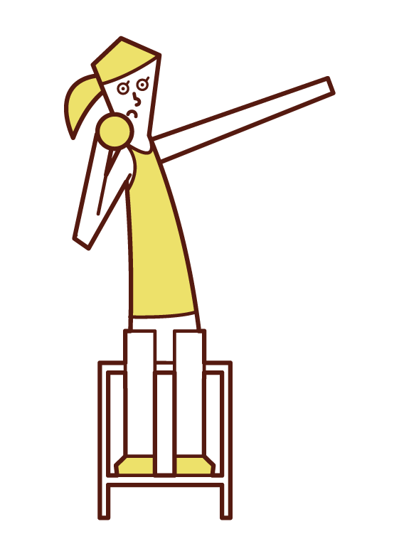 Illustration of a woman gun-thrower at the Paralympics