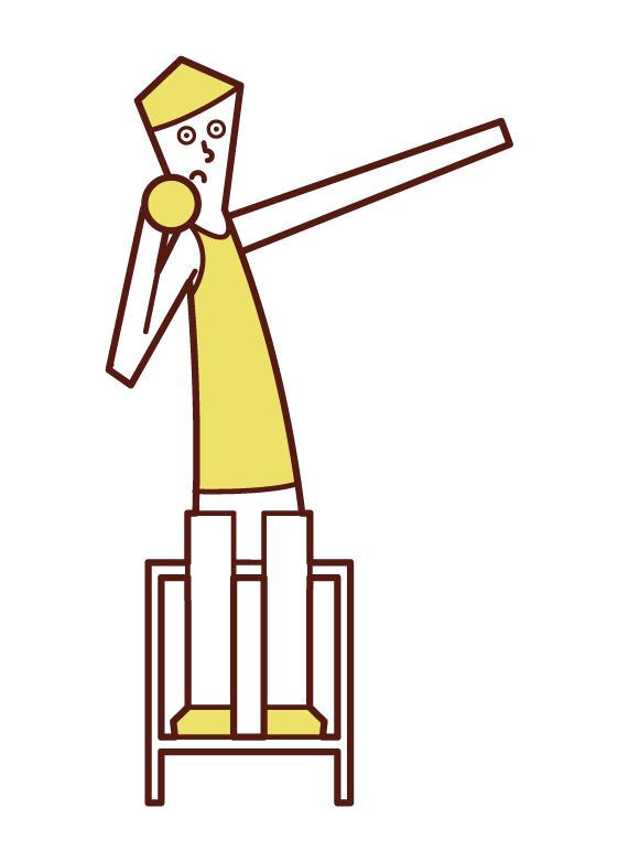 Illustration of a man-type gun-thrower at the Paralympics