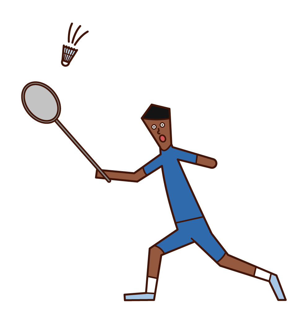 パラリンピックのバドミントン選手（男性）のイラスト