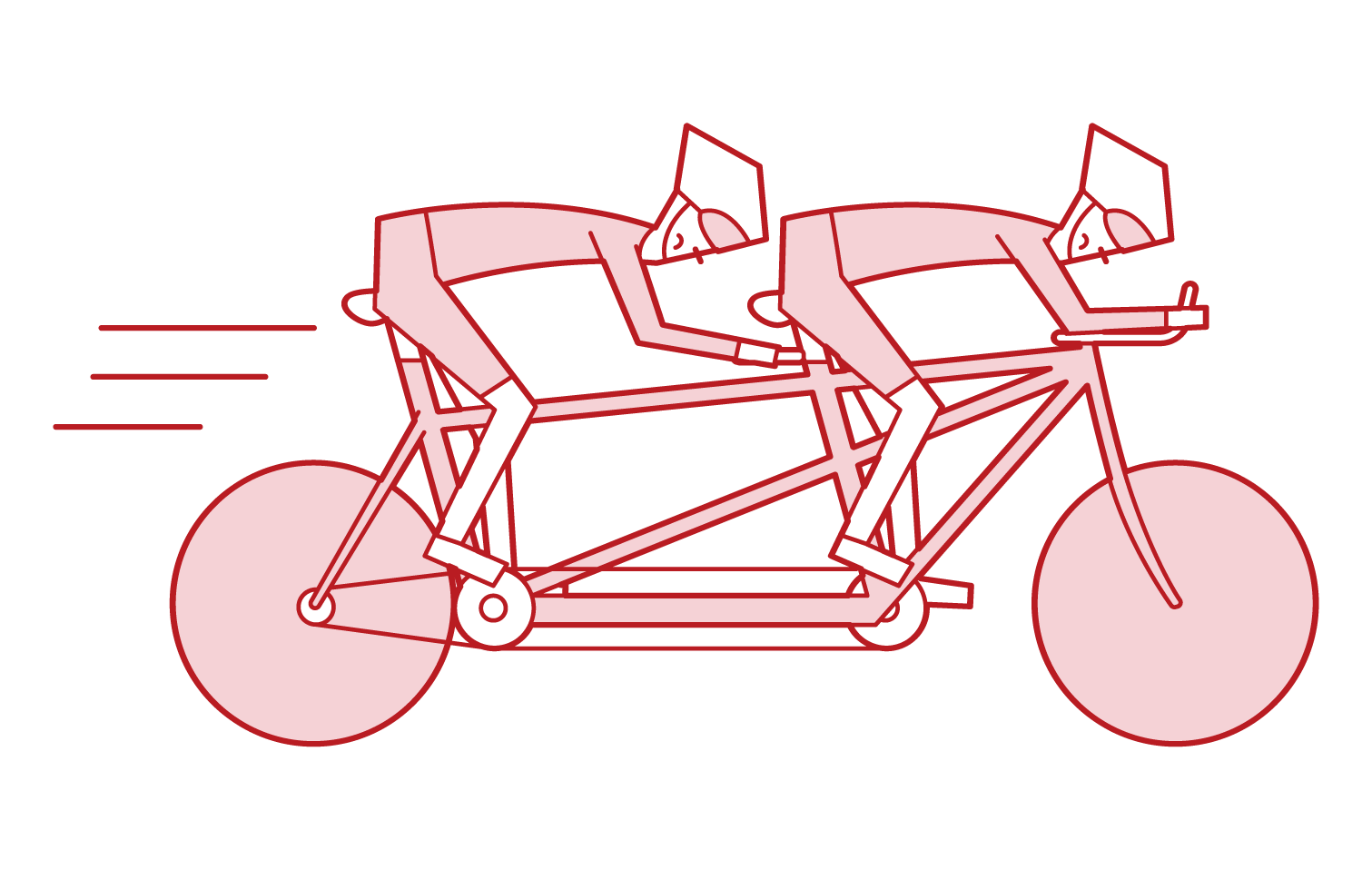 パラリンピックの自転車競技選手（タンデム自転車に乗る男性）のイラスト