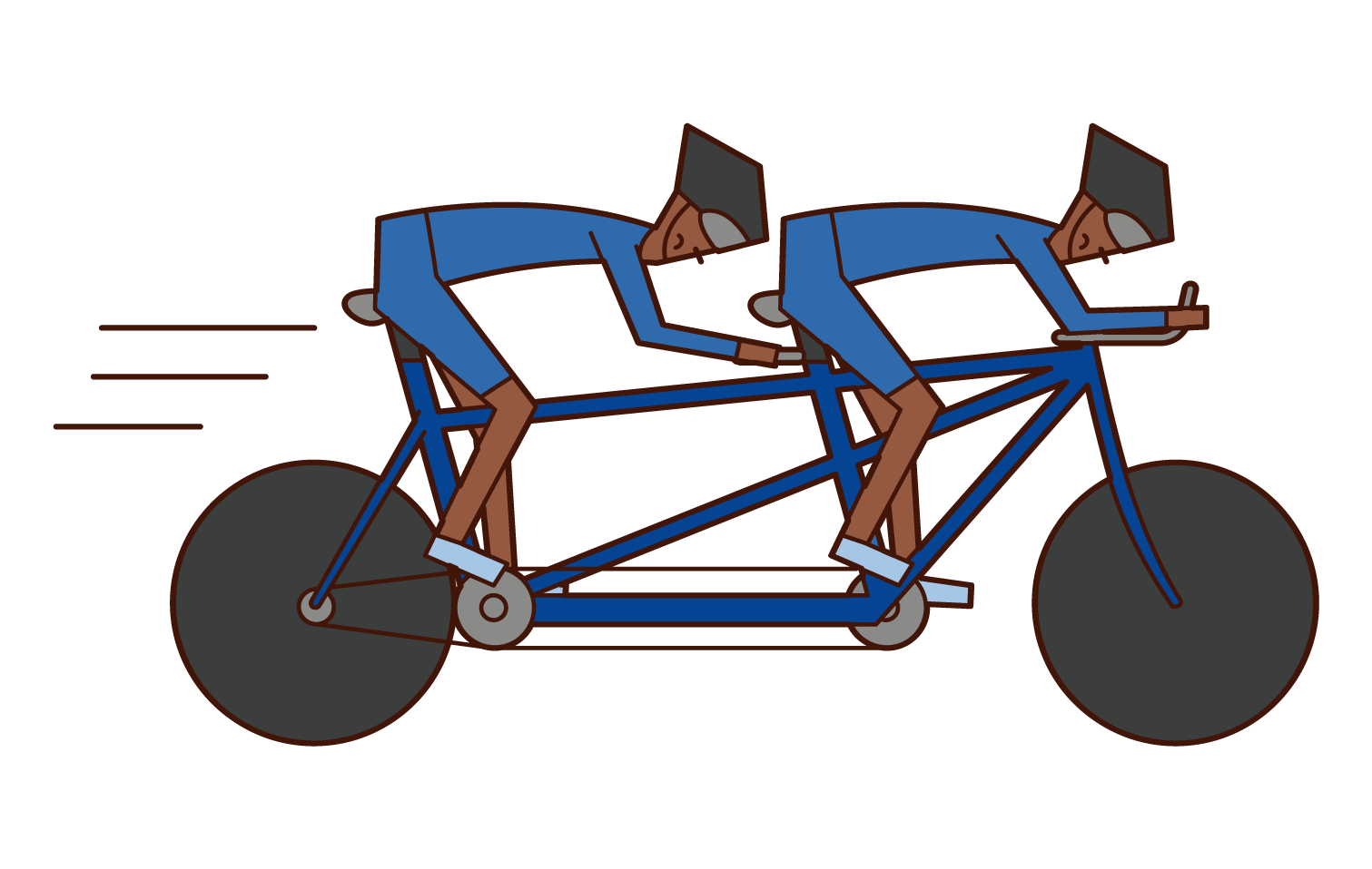 Illustration of Paralympic cyclists (men riding tandem bicycles)