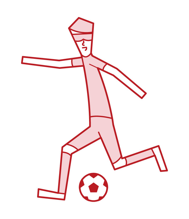 Illustration of a blind soccer player (man)