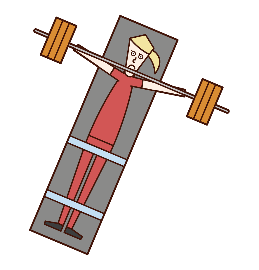 Illustration of a powerlifting athlete (woman) at the Paralympics