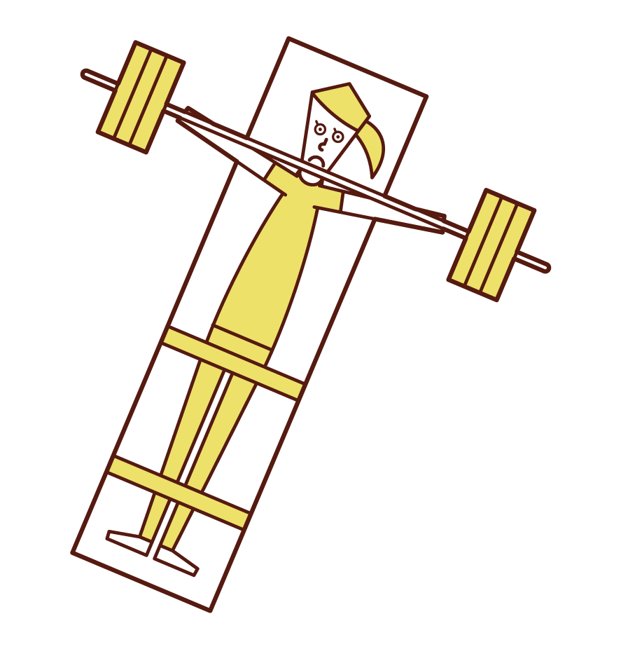 Illustration of a powerlifting athlete (woman) at the Paralympics