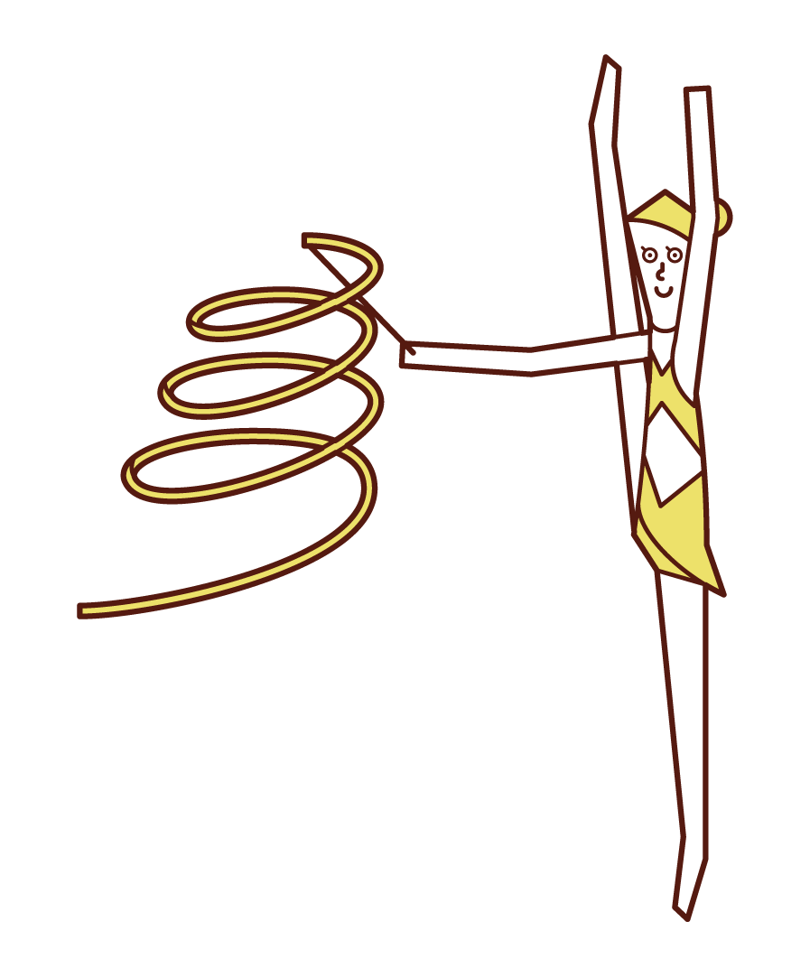 リボンを使う新体操の選手 女性 のイラスト フリーイラスト素材 Kukukeke ククケケ