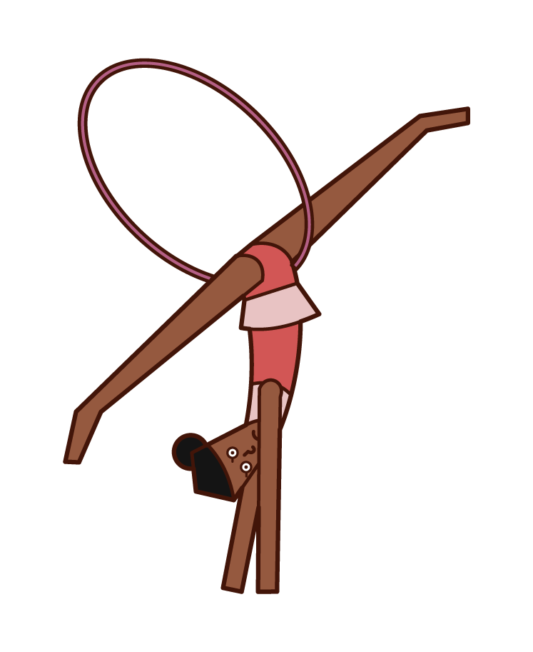 Illustration of a rhythmic gymnast (woman) using hoops
