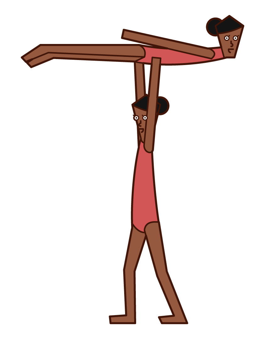 Illustration of a sports acro gymnast (woman)