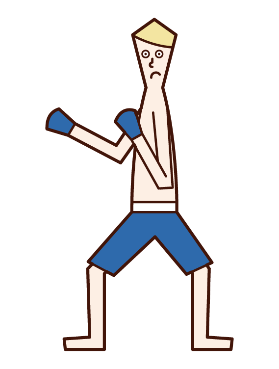 Illustration of a mixed martial arts player (man)