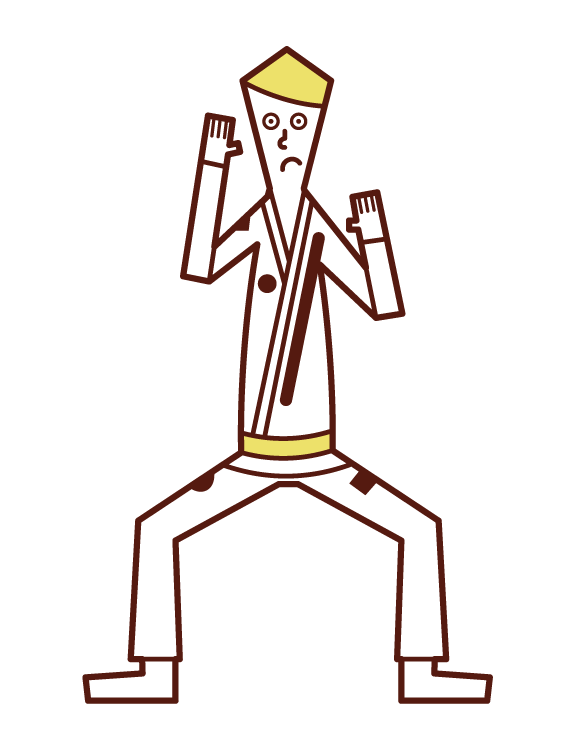 Illustration of Brazilian Jiu-Jitsu player (man)