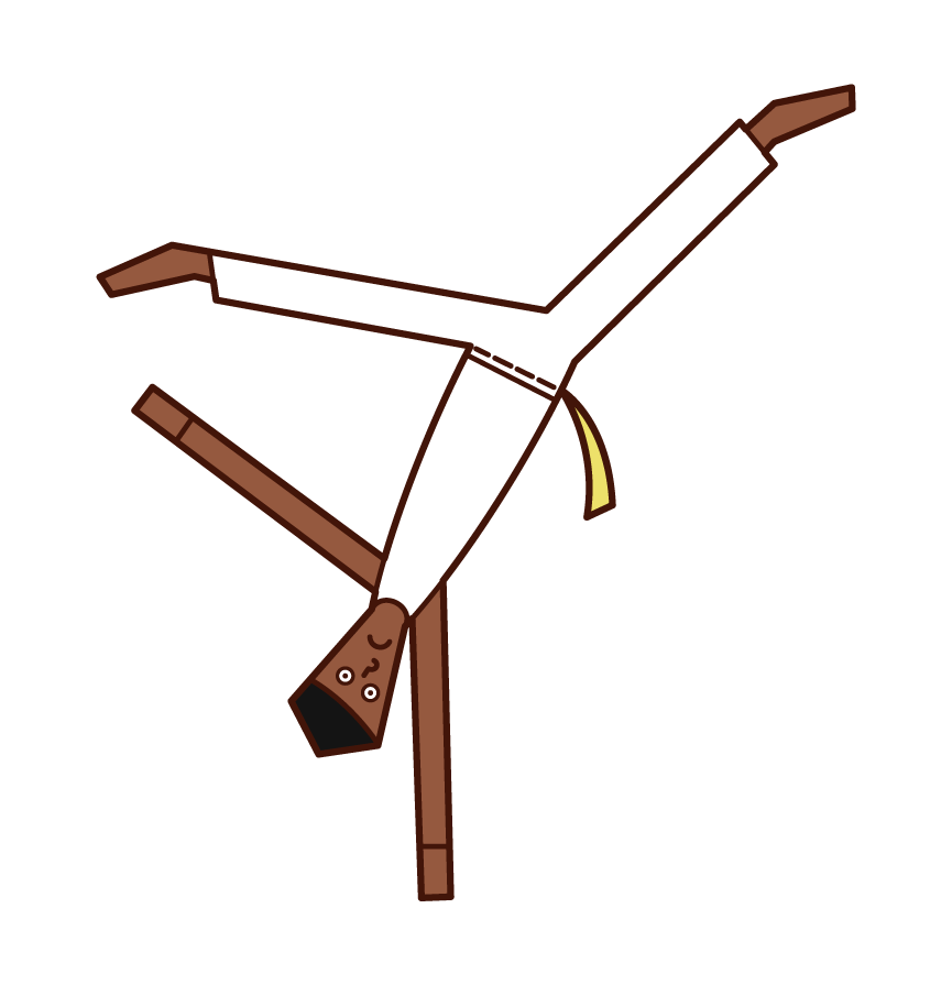 Illustration of Capoeira's player (man)