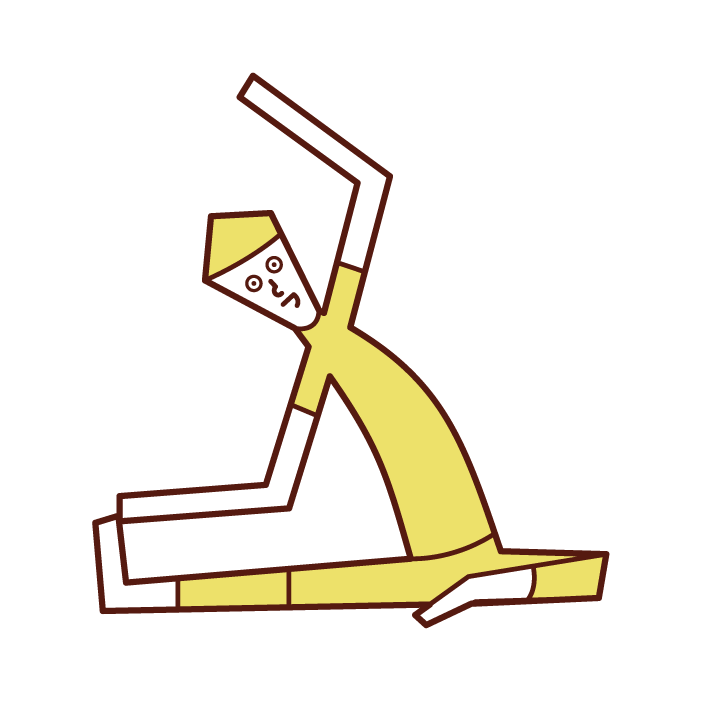 Illustration of a man who does stretching