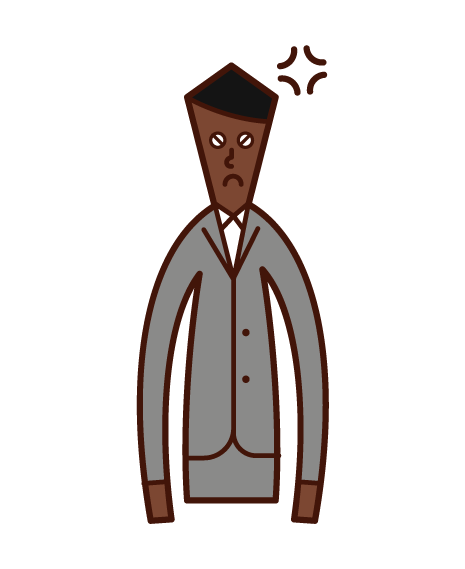 Illustration of an angry boss (man)