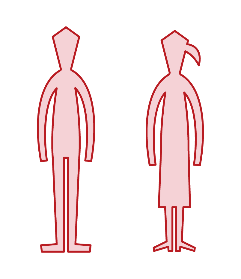 人のシルエット（男性と女性）のイラスト