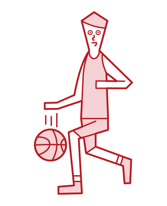 バスケットボールの選手（男性）のイラスト