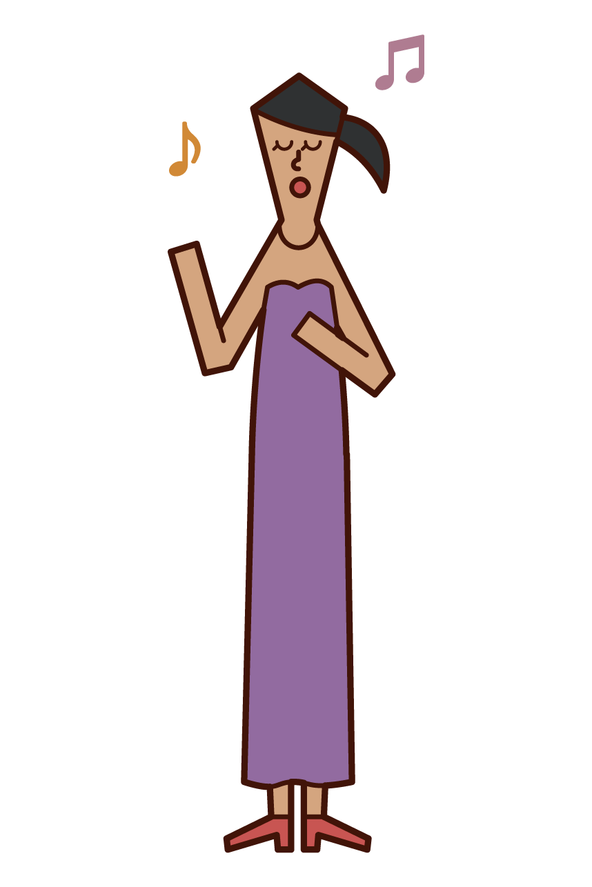 オペラ歌手 声楽家 女性 のイラスト フリーイラスト素材 Kukukeke ククケケ