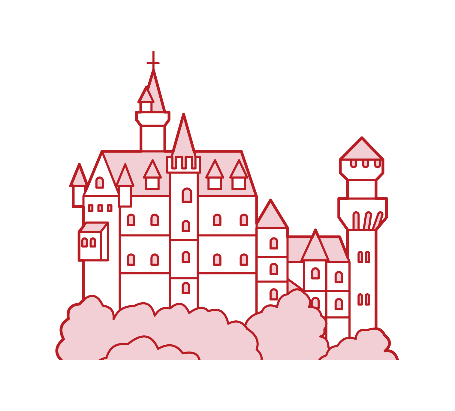 ノイシュバンシュタイン城のイラスト