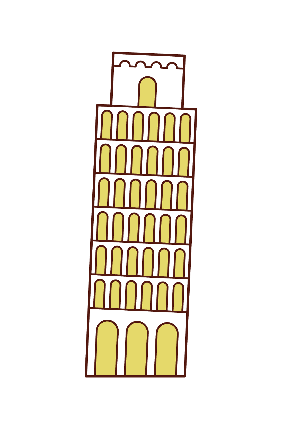 ピサの斜塔のイラスト