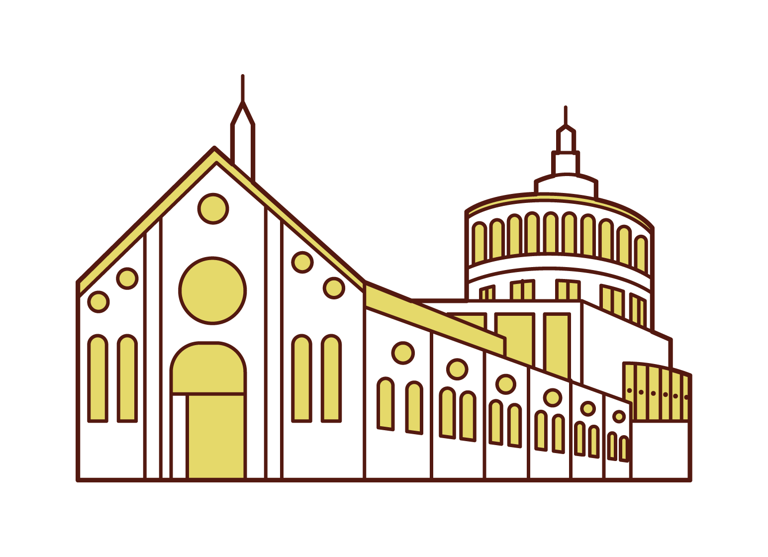 Illustration of the Church of Santa Maria delle Grazie