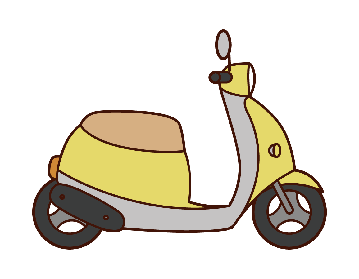 Illustration of a motorized bicycle