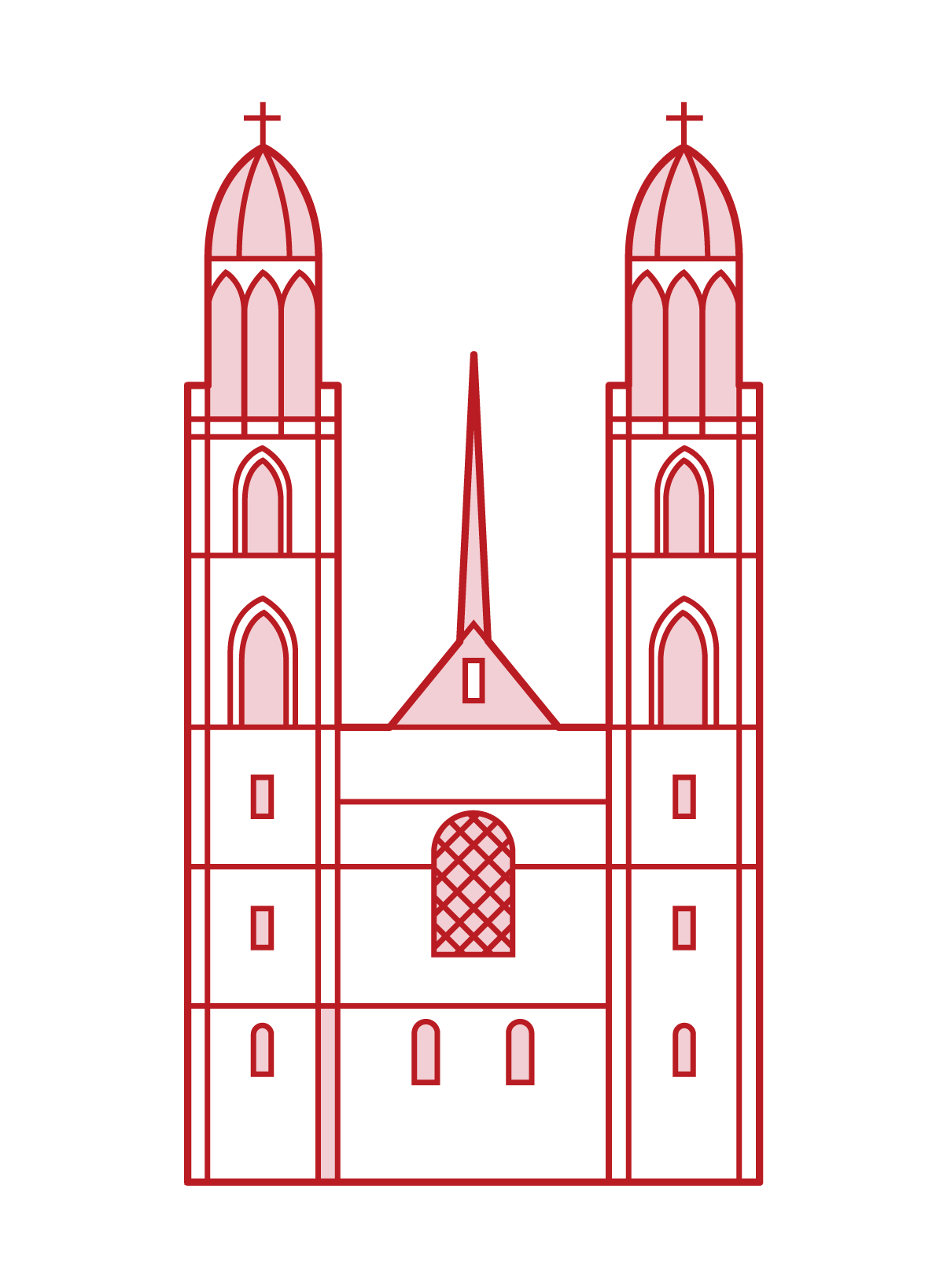 グロスミュンスター大聖堂のイラスト