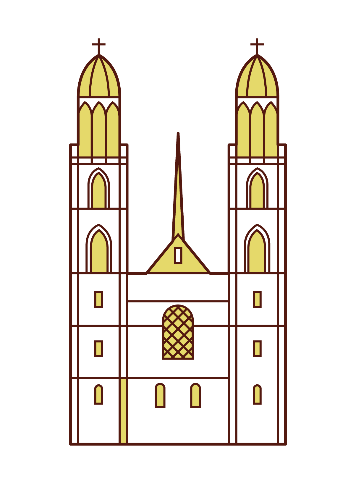 グロスミュンスター大聖堂のイラスト