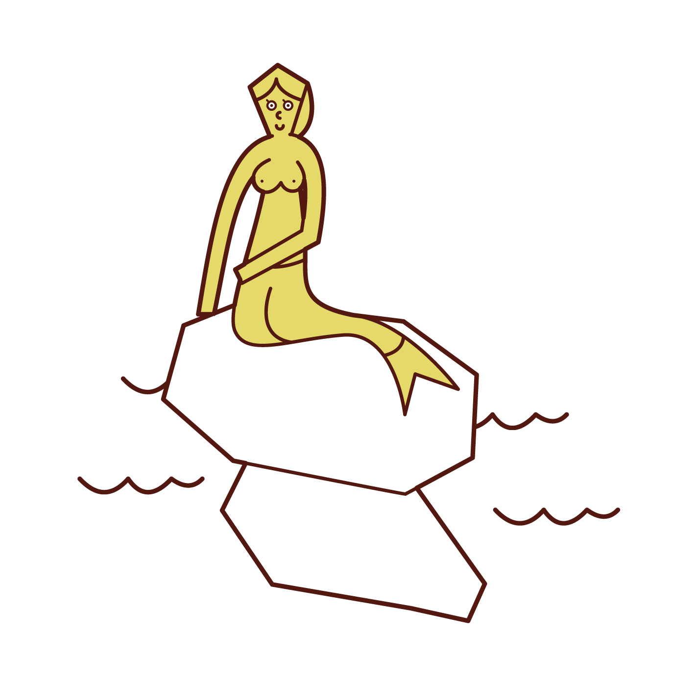 Illustration of the mermaid princess statue