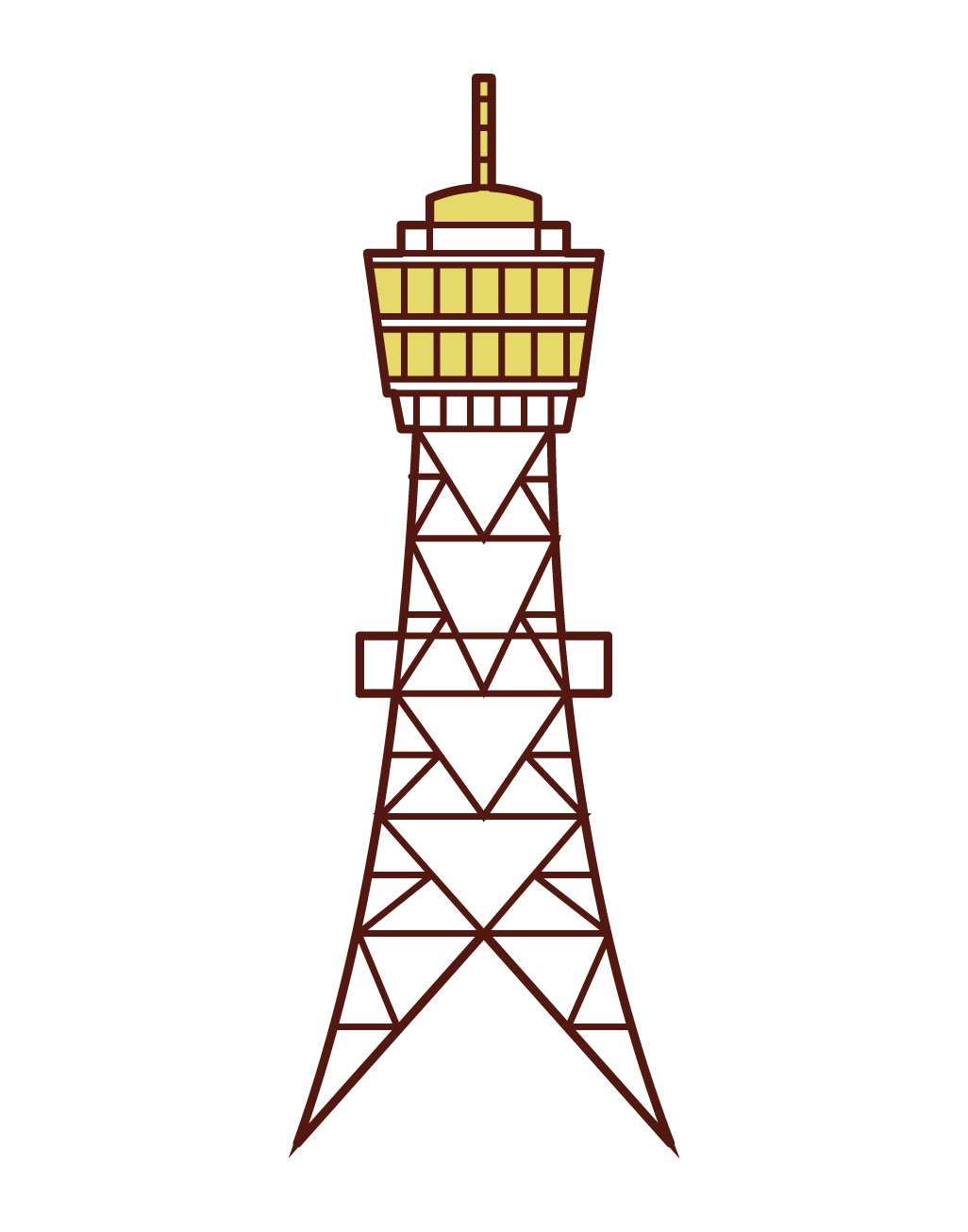 博多ポートタワーのイラスト