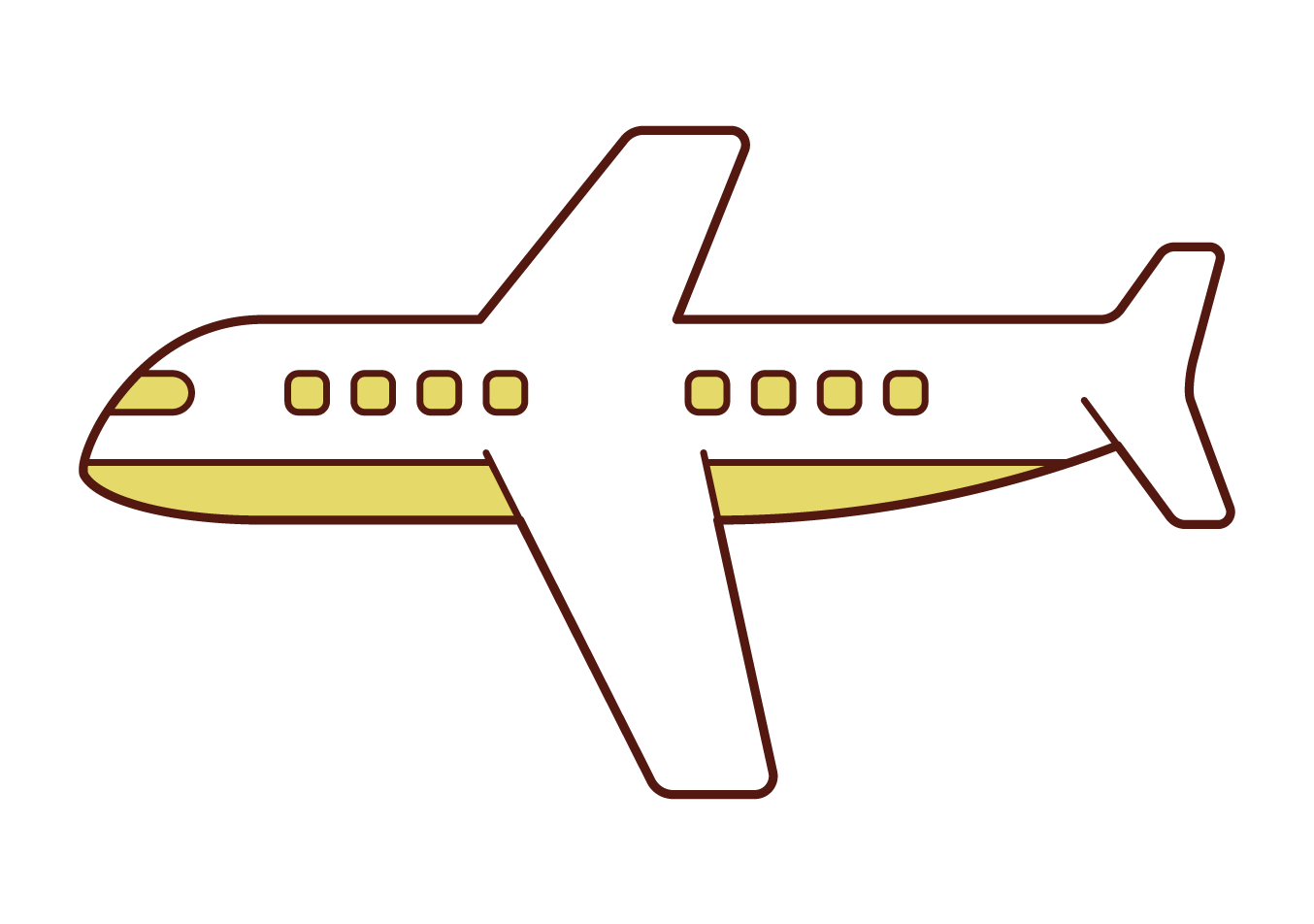 横から見た飛行機のイラスト フリーイラスト素材 Kukukeke ククケケ