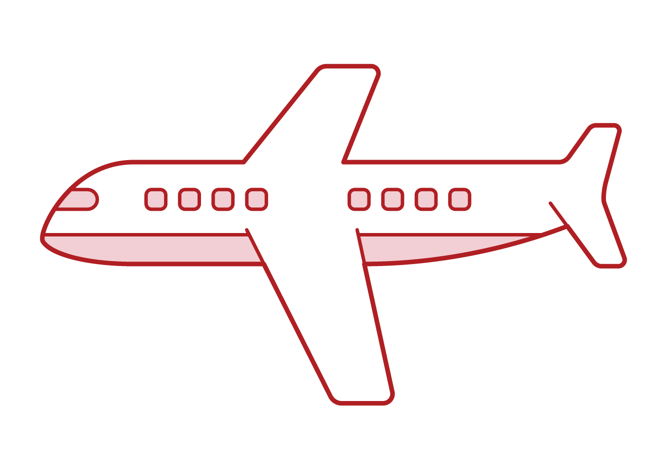 Illustration of an airplane seen from the side