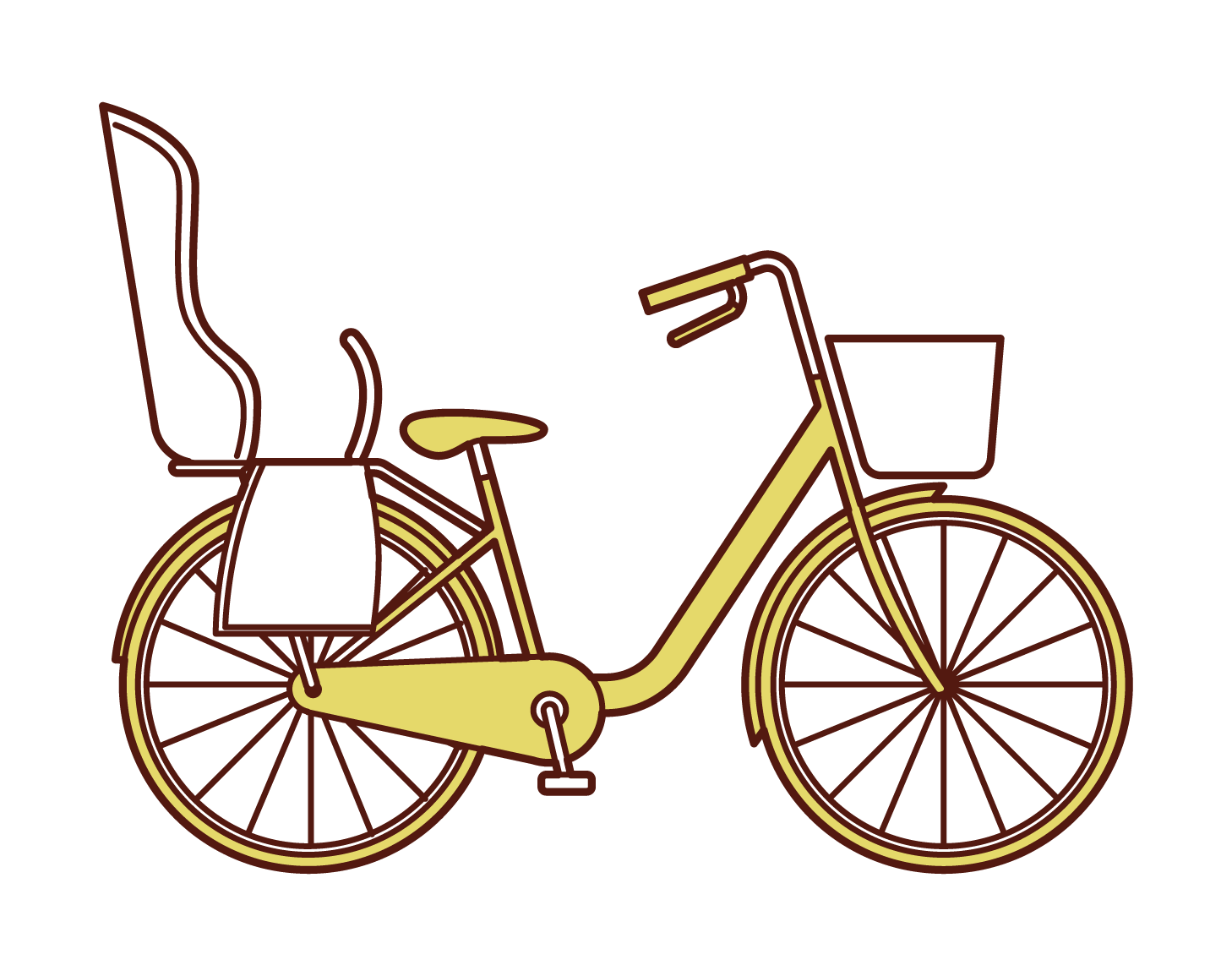 Illustration of a bicycle with a child seat