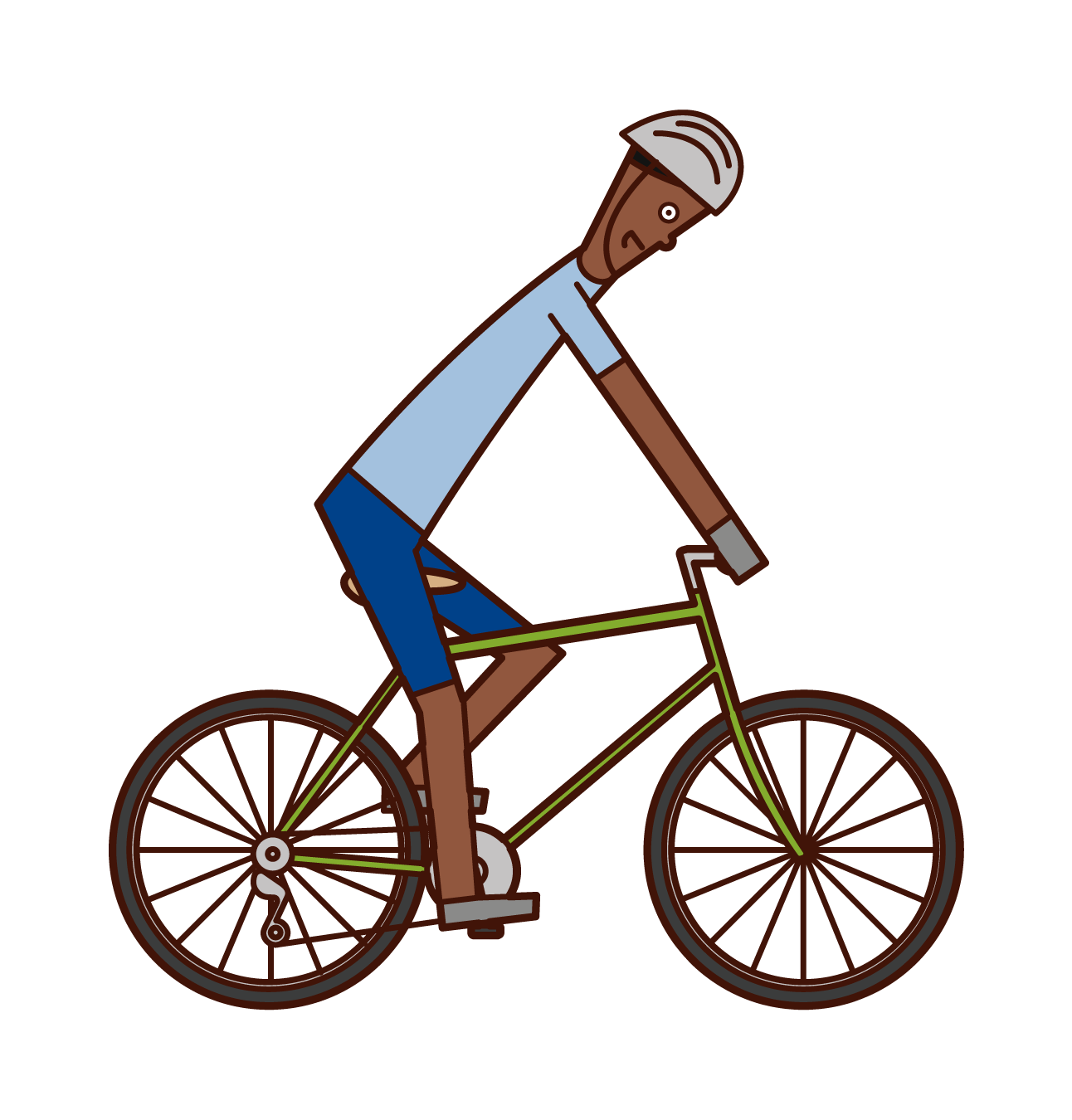 Illustration of a cyclist (man) seen from the side