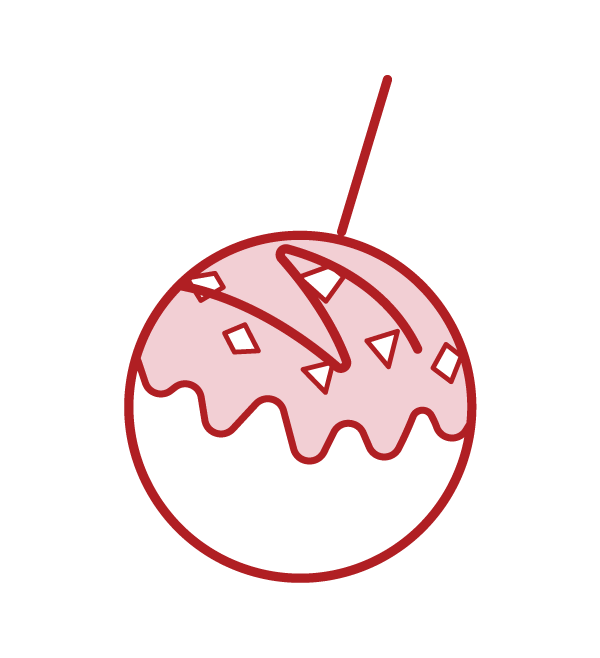 Illustration of takoyaki