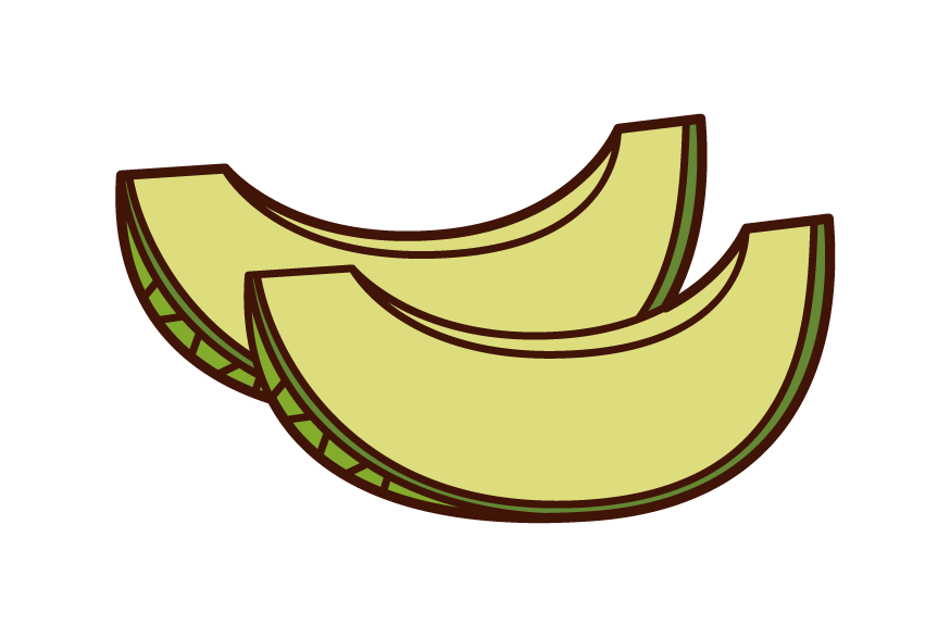 Illustration of cut melon