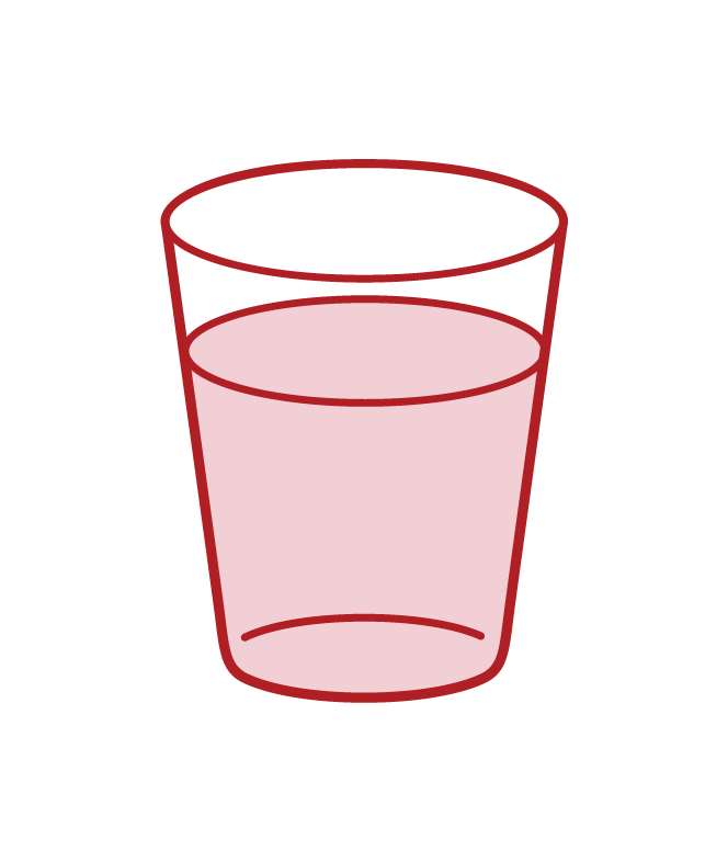 Illustration of a glass with water in it