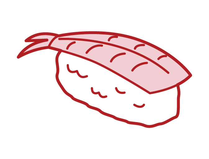 海老のお寿司のイラスト