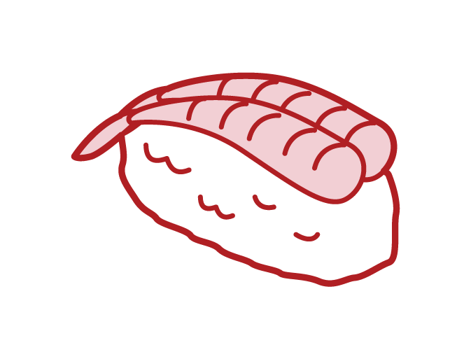 Illustration of sweet shrimp sushi