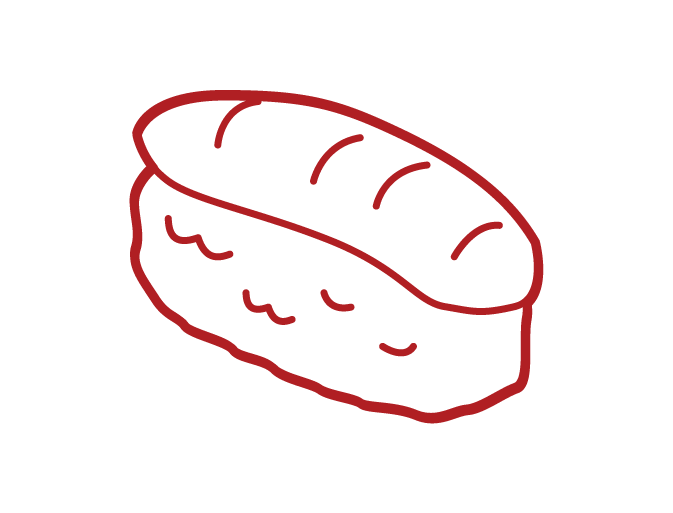イカのお寿司のイラスト