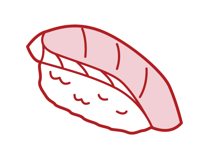 Illustration of sea bream sushi