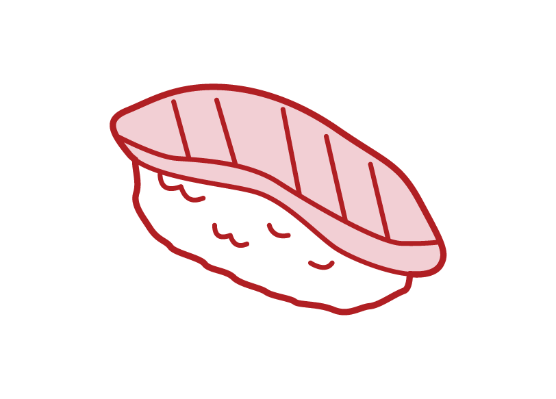 サーモンのお寿司のイラスト